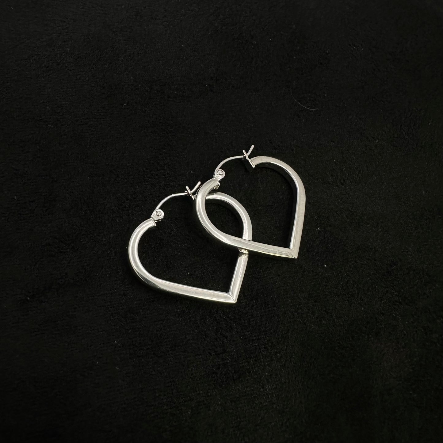 Sterling Silver Heart Hoops