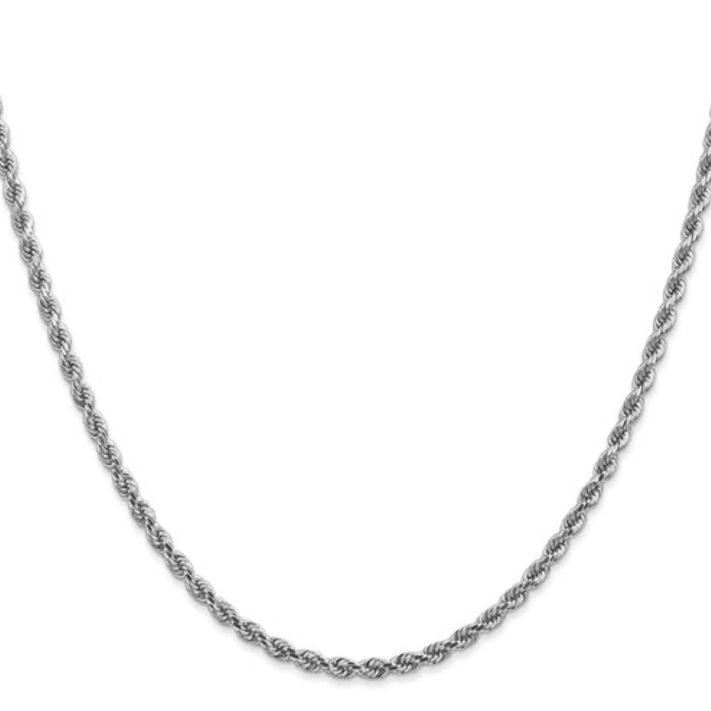10k 2.75mm White Gold Diamond-Cut Rope Chain
