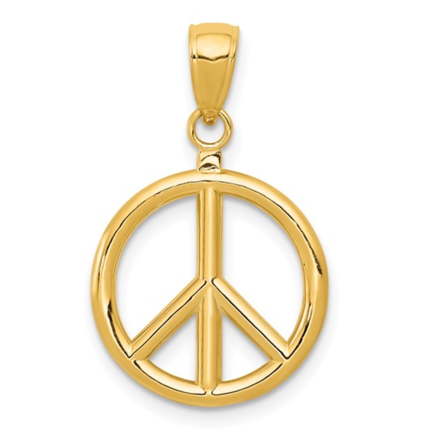 14k Yellow Gold Peace Pendant