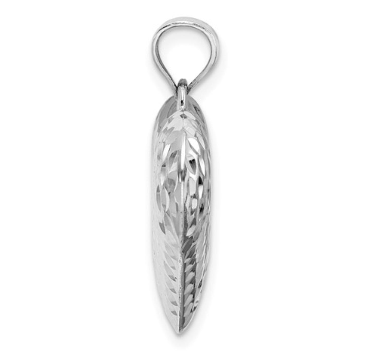 Sterling Silver Diamond-Cut Heart Pendant