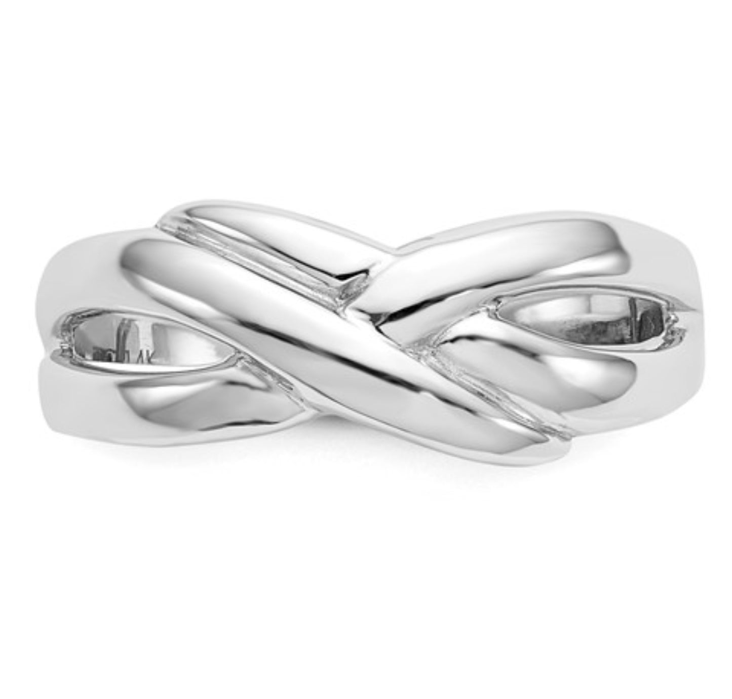 14k White Golf Crossover Ring
