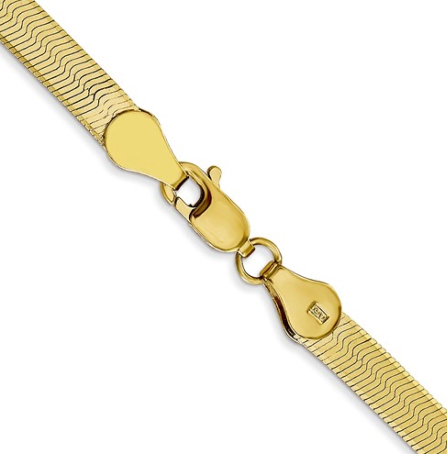 10k 4mm Yellow Gold Silky Herringbone Chain
