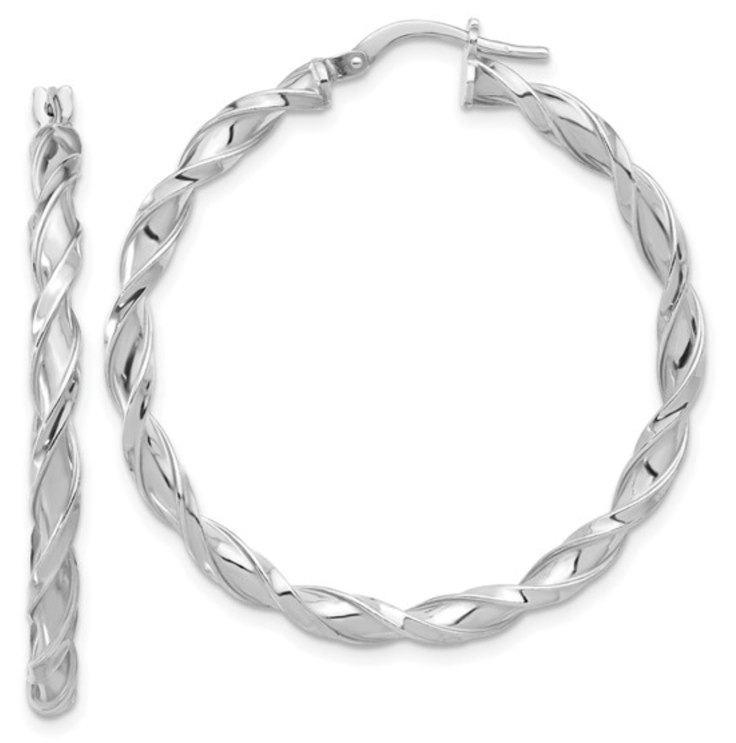 Sterling Silver Twisted Hoops