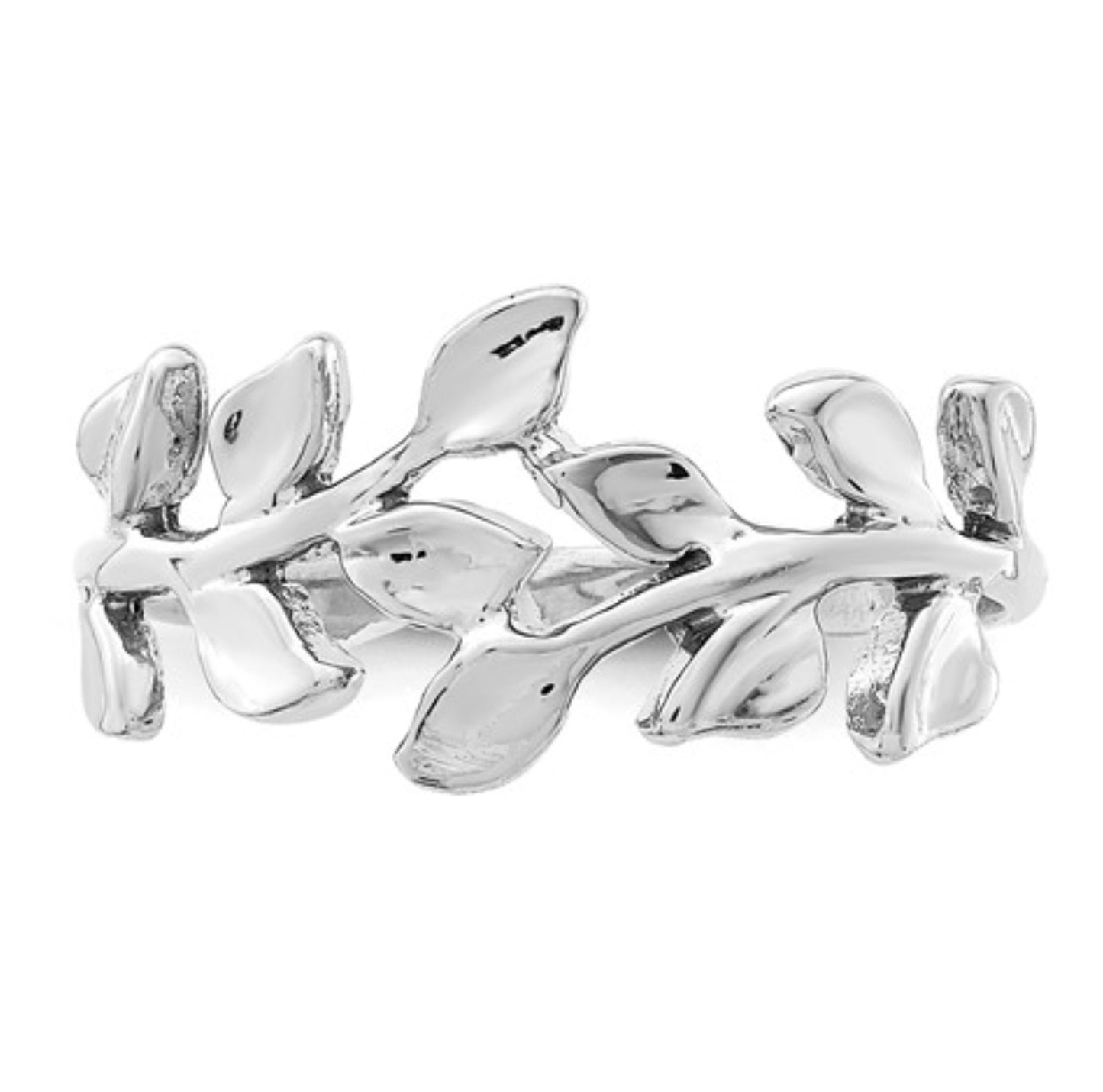 14k White Gold Leaf Ring