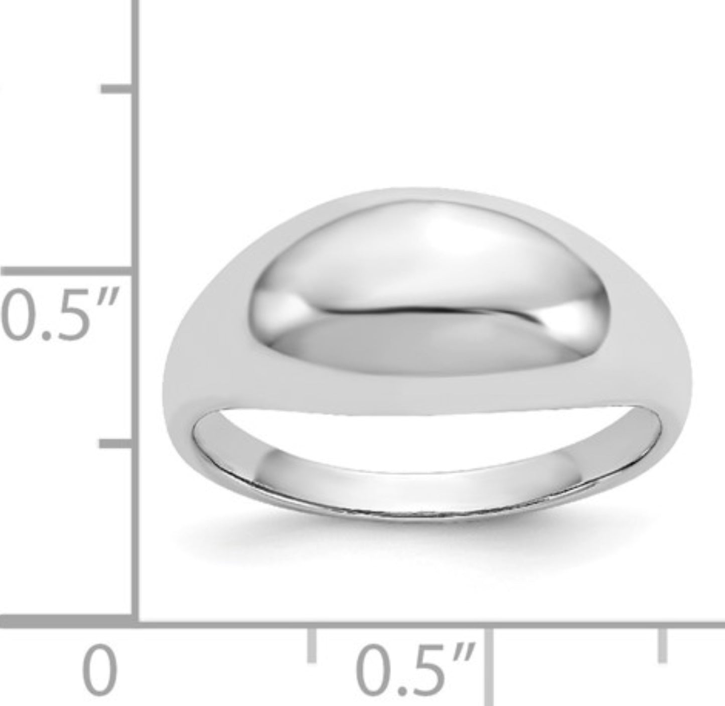 14k White Gold Dome Signet Ring