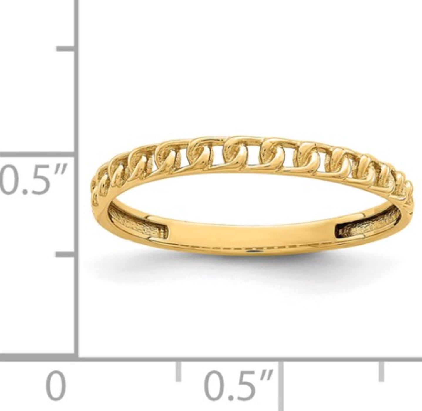 14k Yellow Gold Thin Curb Band Ring