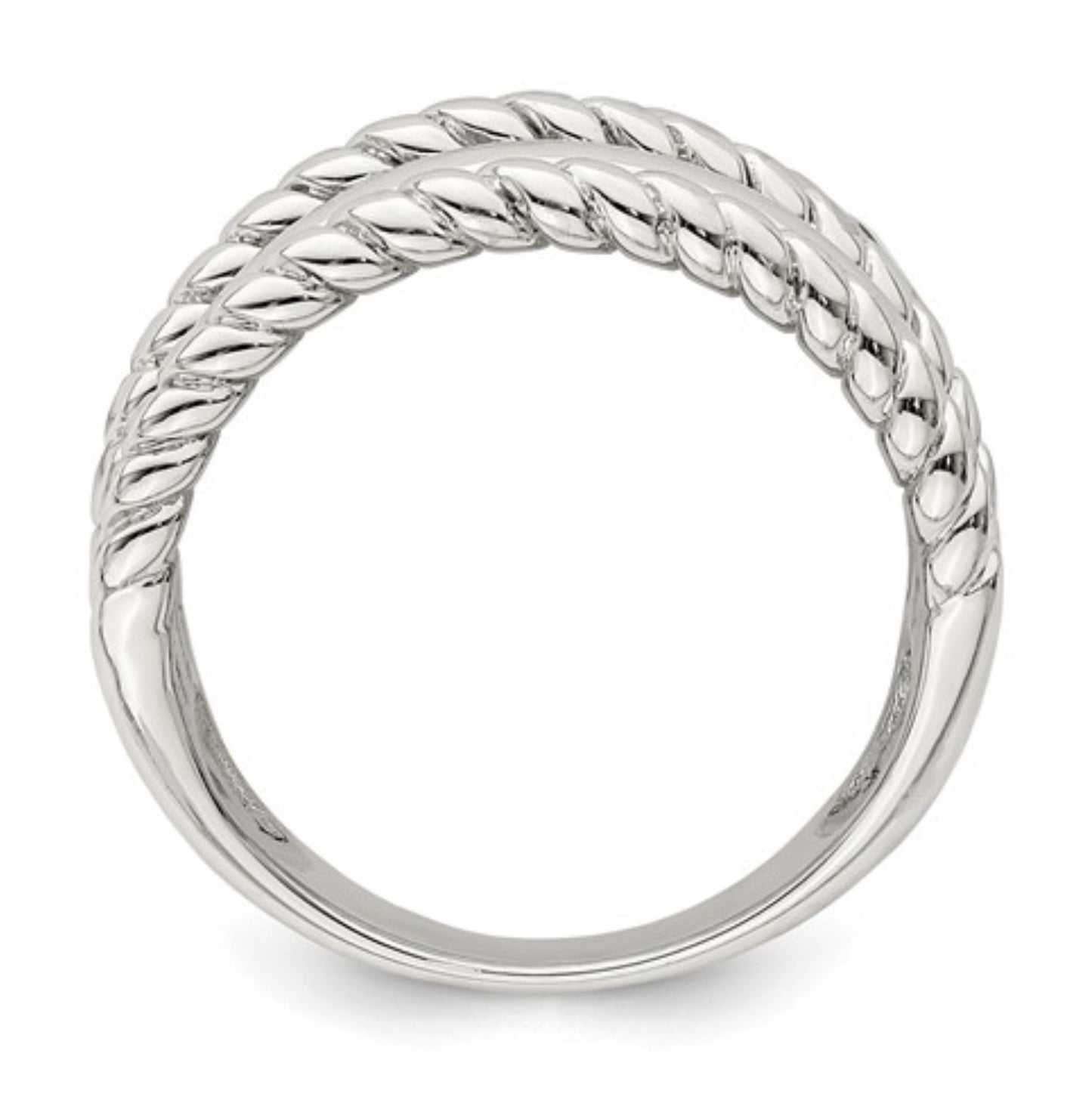 Sterling Silver 5 Row Cable Ring