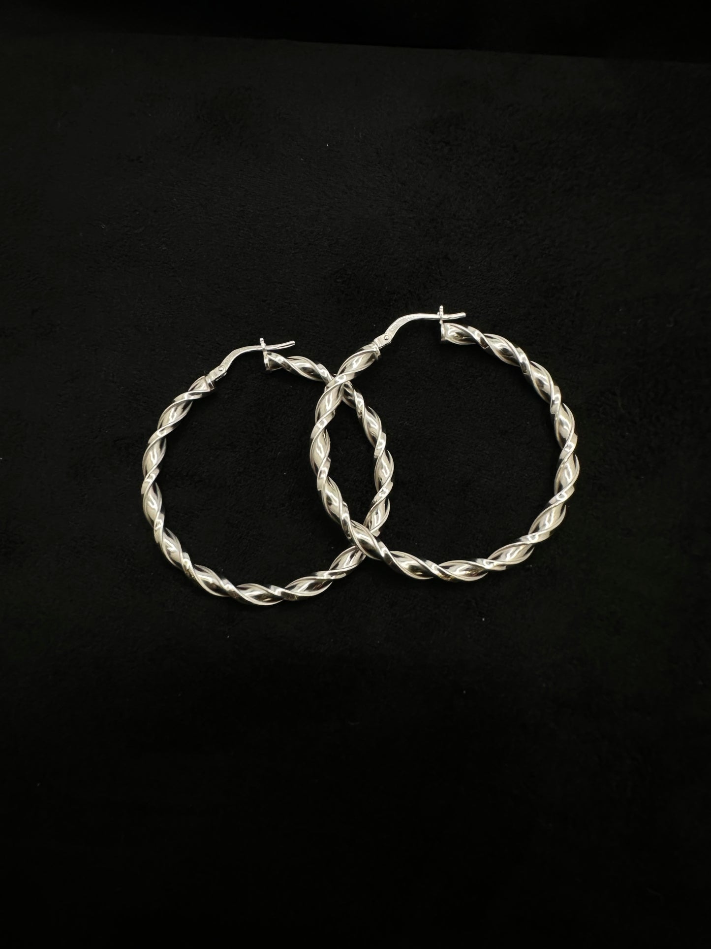 Sterling Silver Twisted Hoops