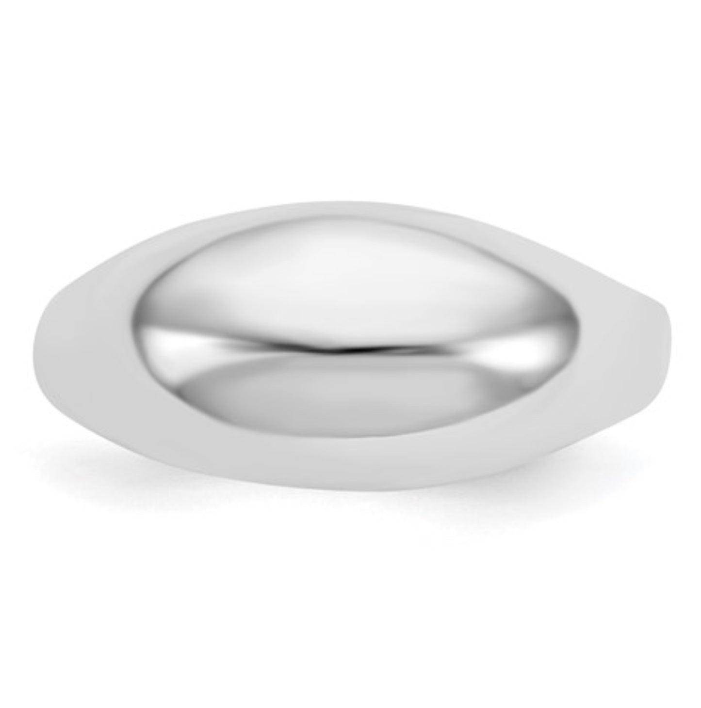 14k White Gold Dome Signet Ring