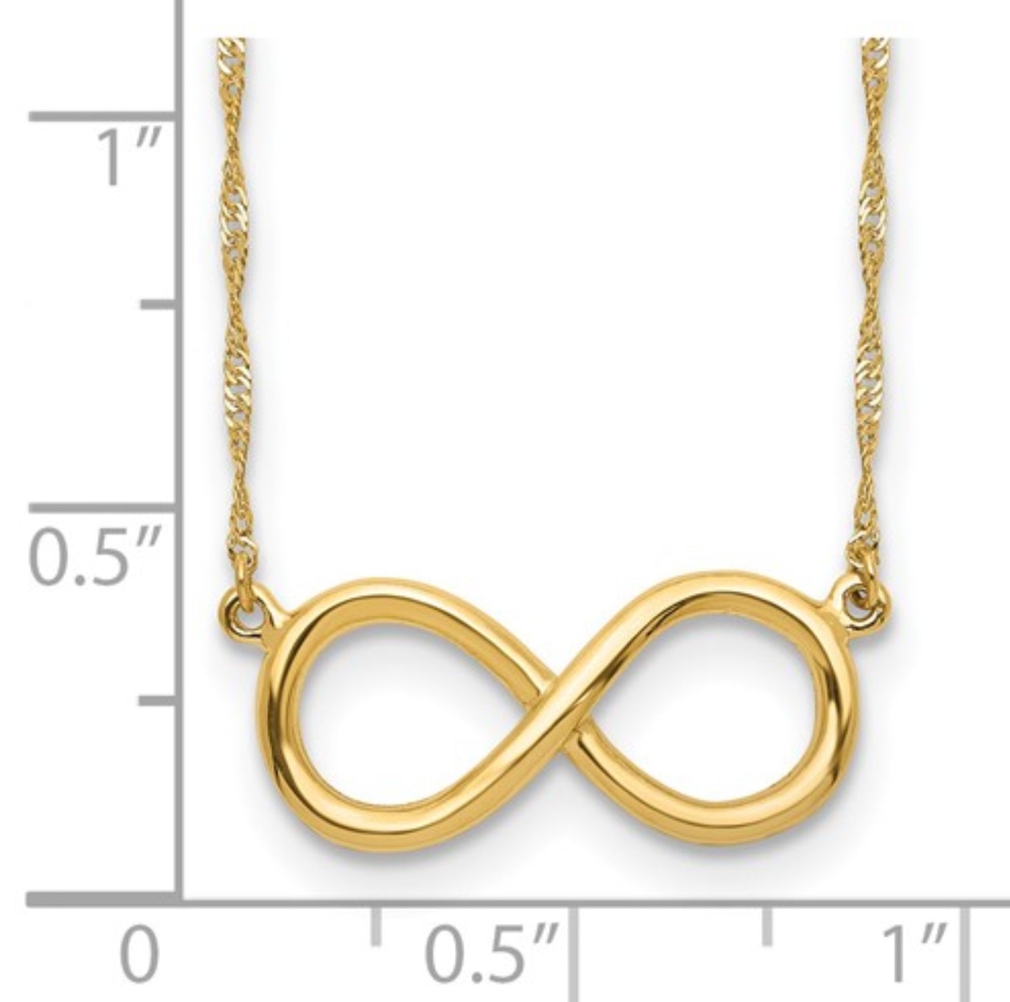 14k Yellow Gold Infinity Necklace