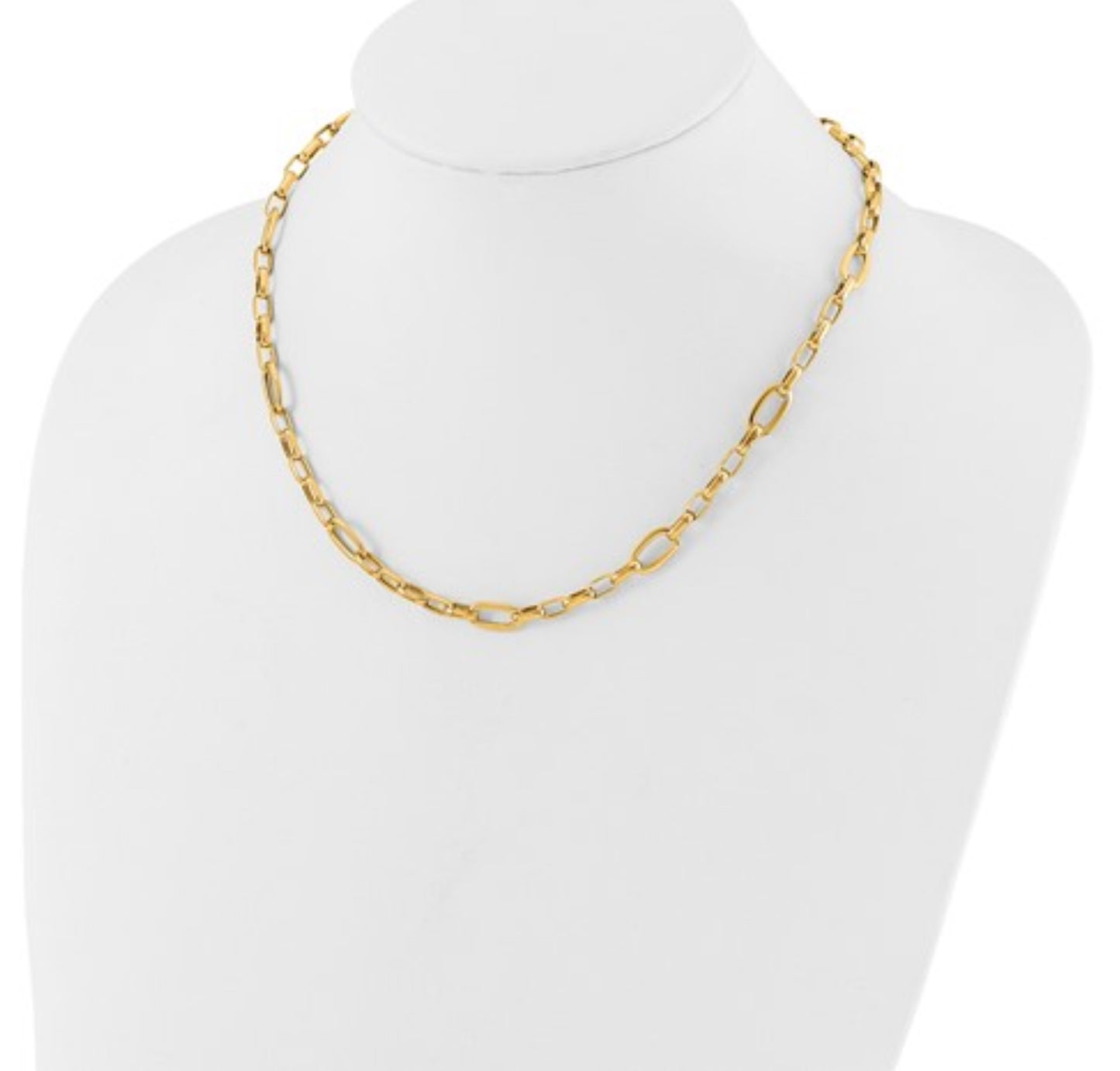 14k Yellow Gold Paperclip Necklace