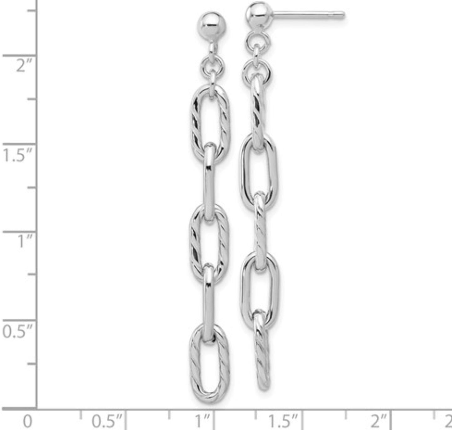 Sterling Silver Textured Paperclip Earrings