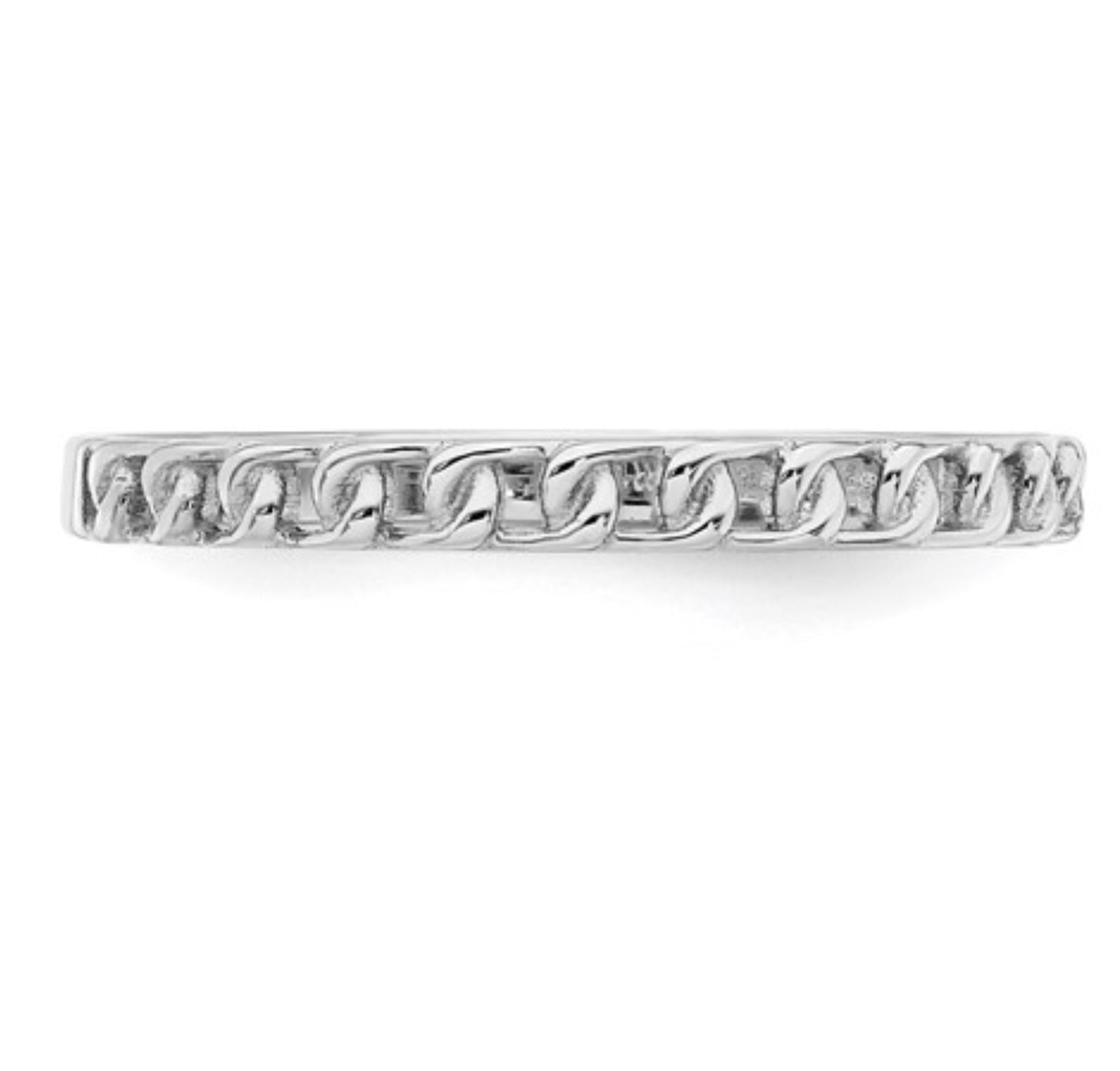 14k White Gold Thin Link Band