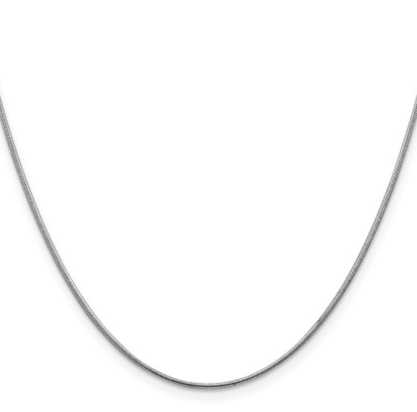 14k 1.1mm White Gold Round Snake Chain