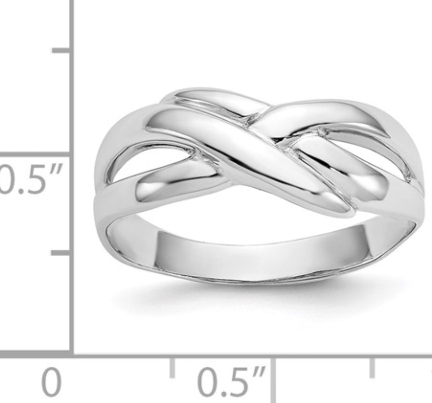 14k White Golf Crossover Ring
