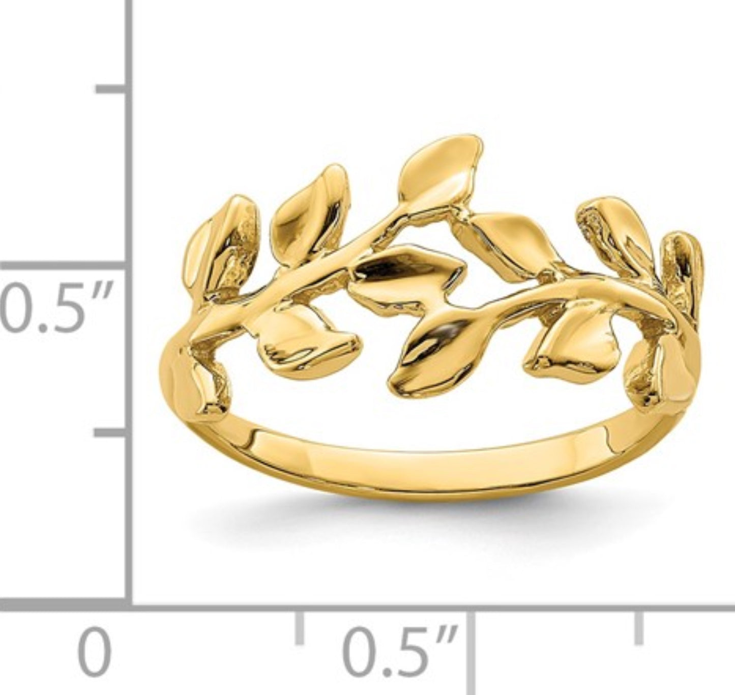 14k Yellow Gold Leaf Ring