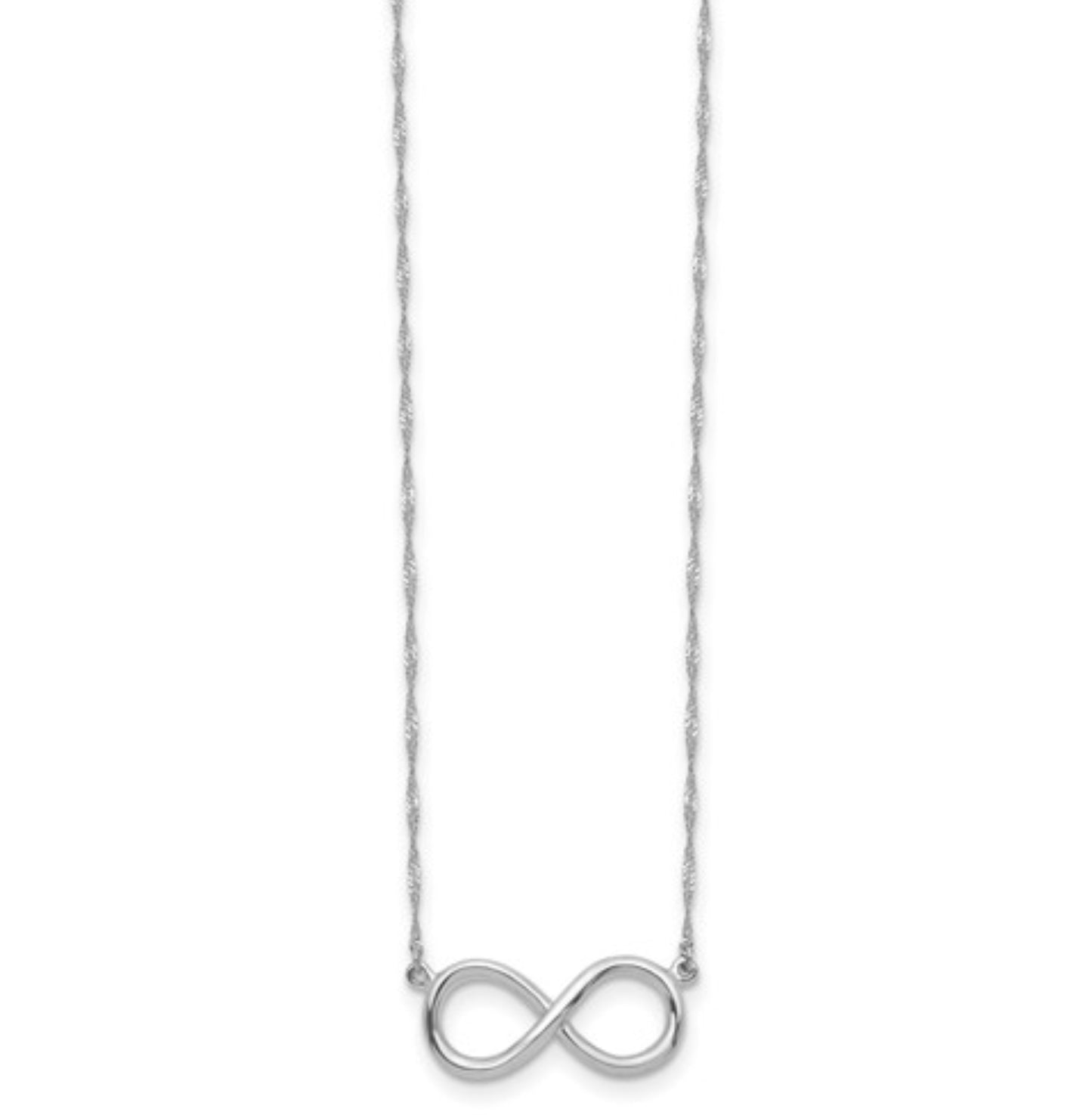 14k White Gold Infinity Necklace