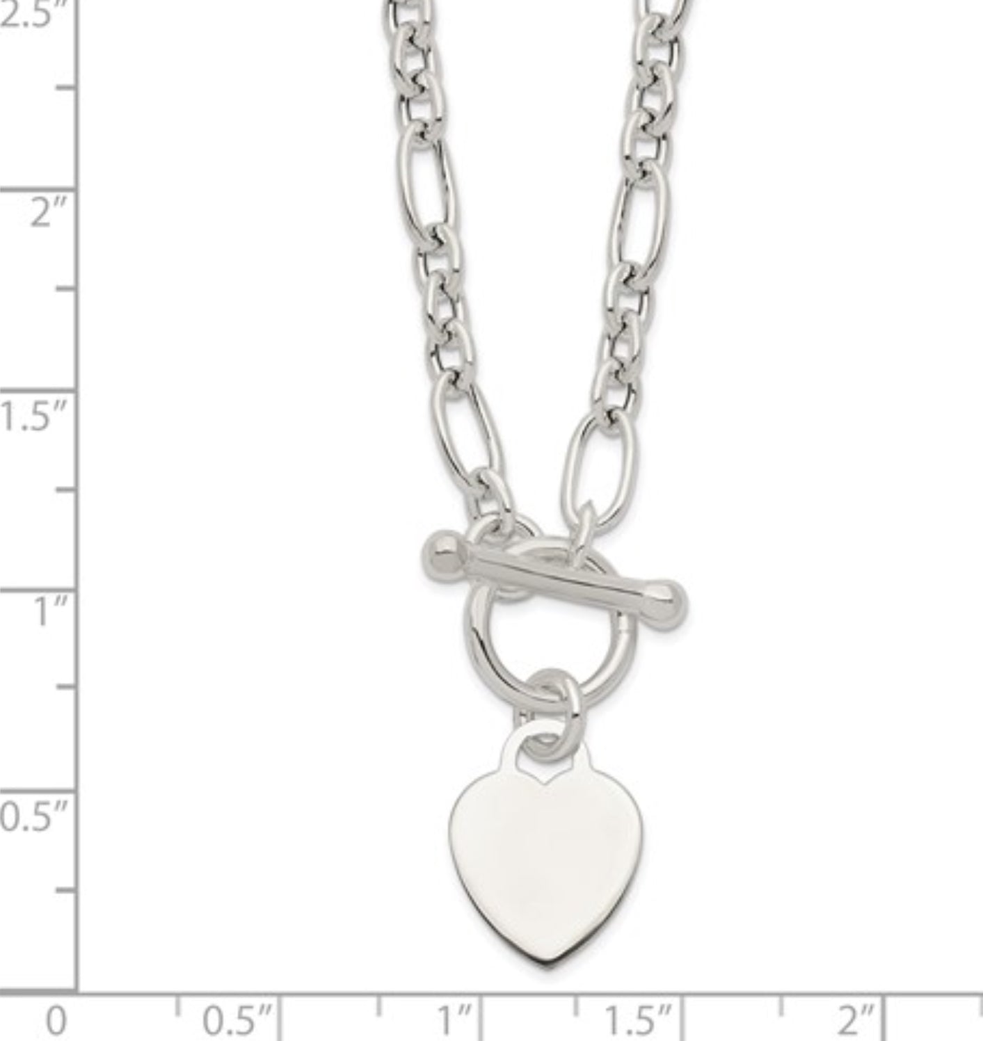 Sterling Silver Heart Toggle Necklace