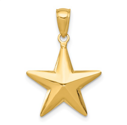 14k Yellow Gold Star Pendant