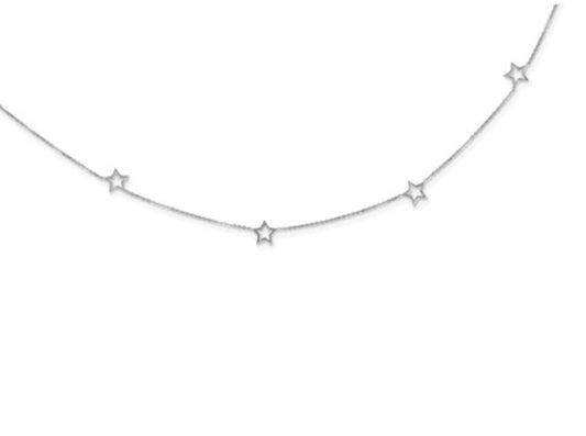 14k White Gold Star Necklace