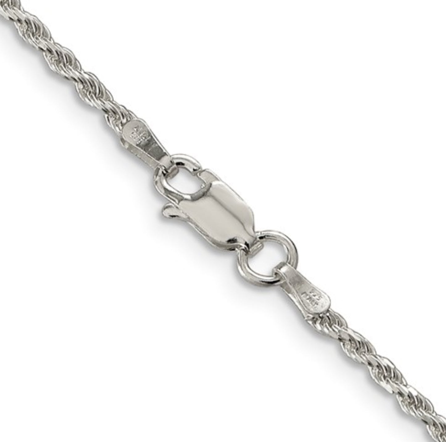 Sterling Silver 1.85mm Diamond-Cut Rope Chain