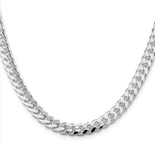 Sterling Silver 7mm Domed Curb Chain