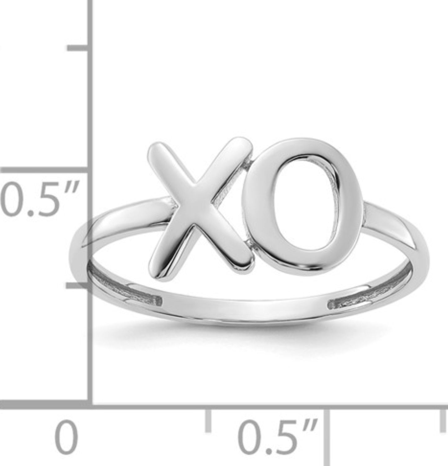 14k White Gold XO Ring