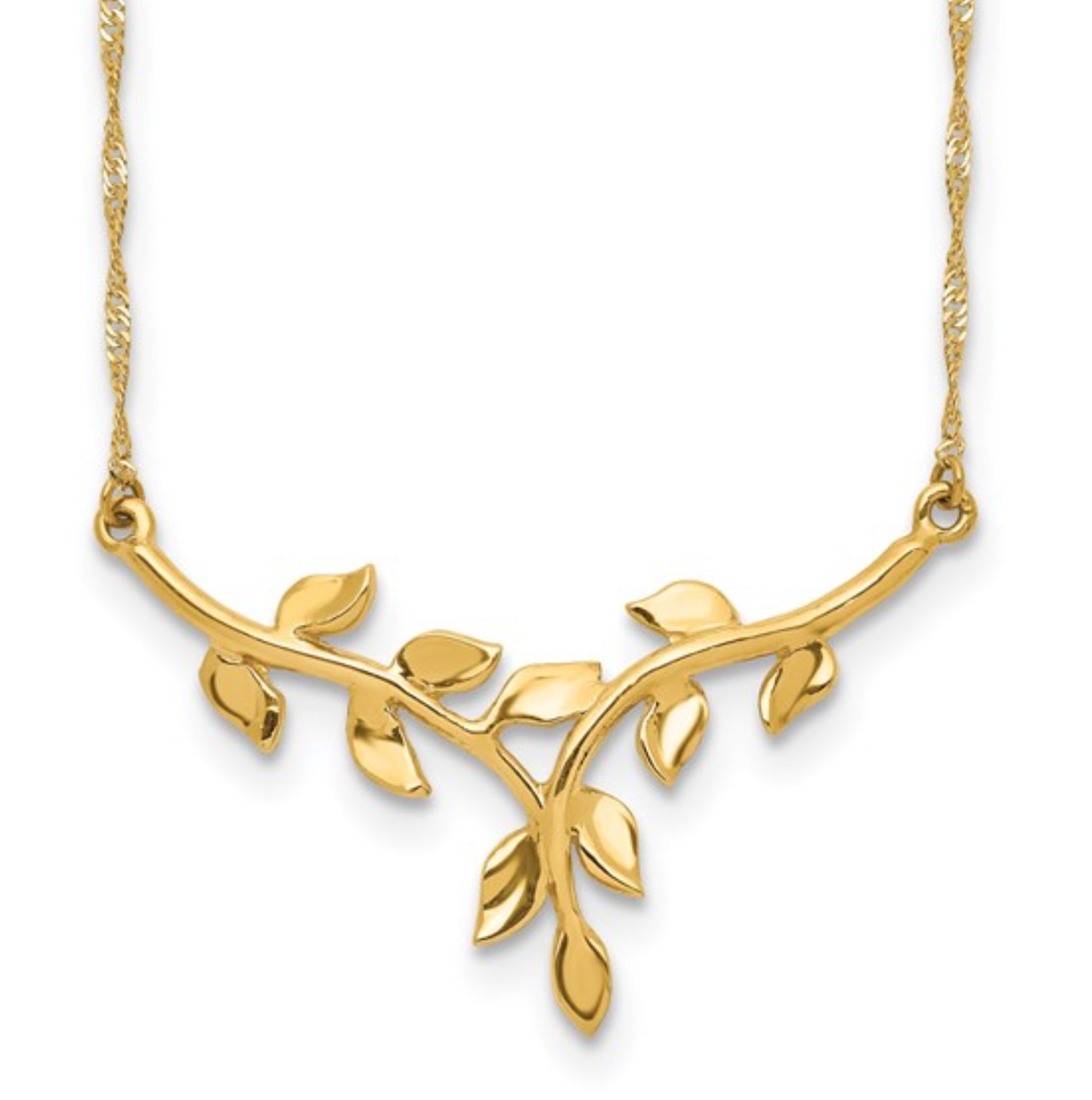 14k Yellow Gold Leaf Necklace