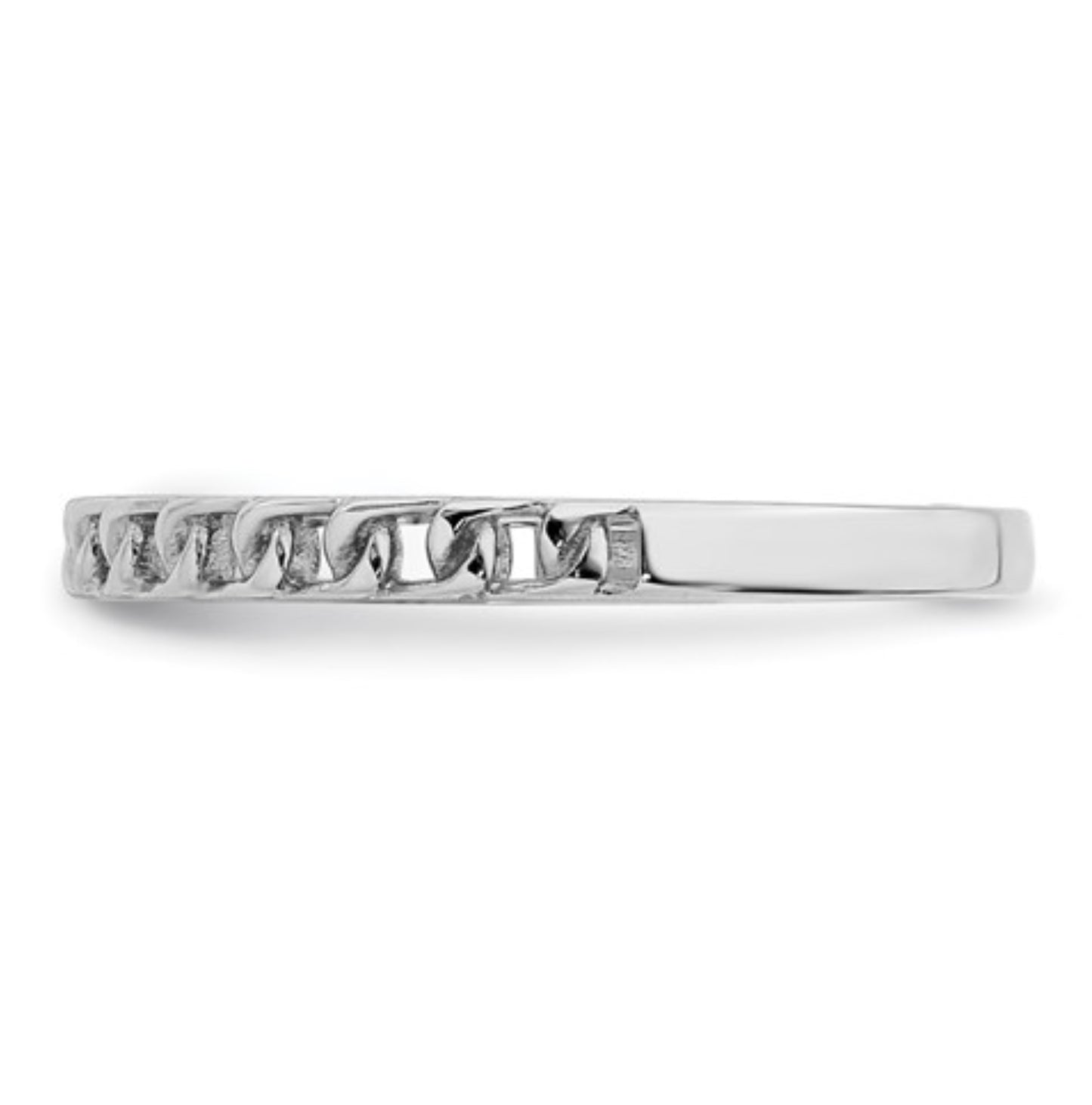 14k White Gold Thin Link Band