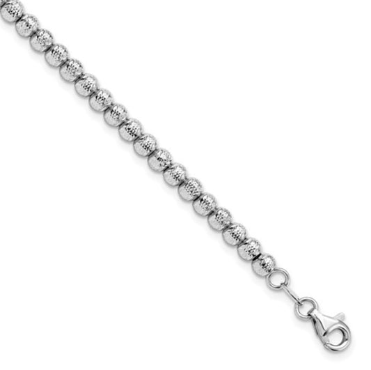 14k 4mm White Gold Disco Ball Bracelet