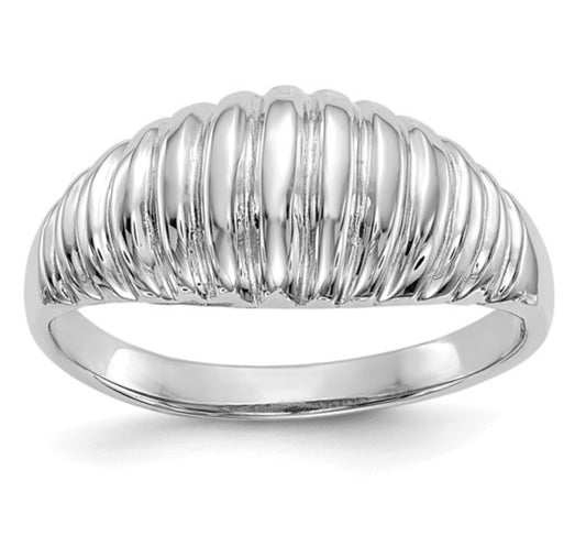 14k White Gold Croissant Ring
