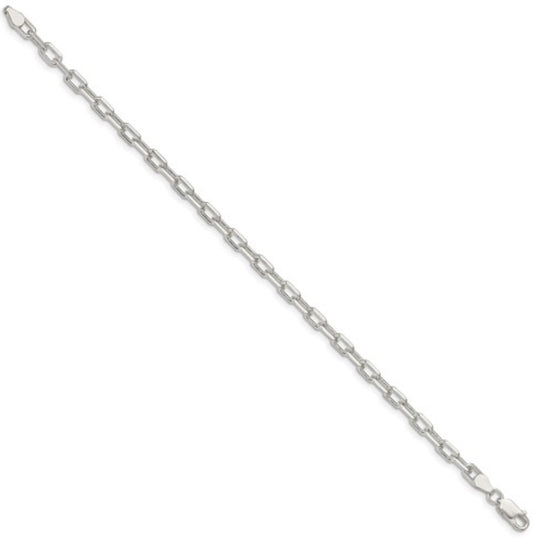Sterling Silver 4.3mm Diamond-cut Link Bracelet