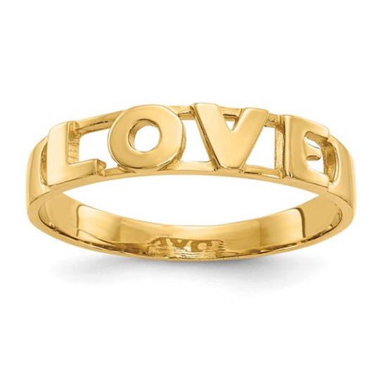 14k Yellow Gold Love Ring