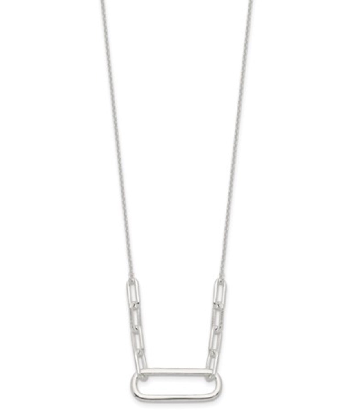 Sterling Silver Large Paperclip Link Necklace