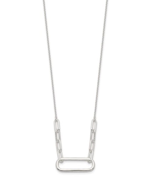 Sterling Silver Large Paperclip Link Necklace