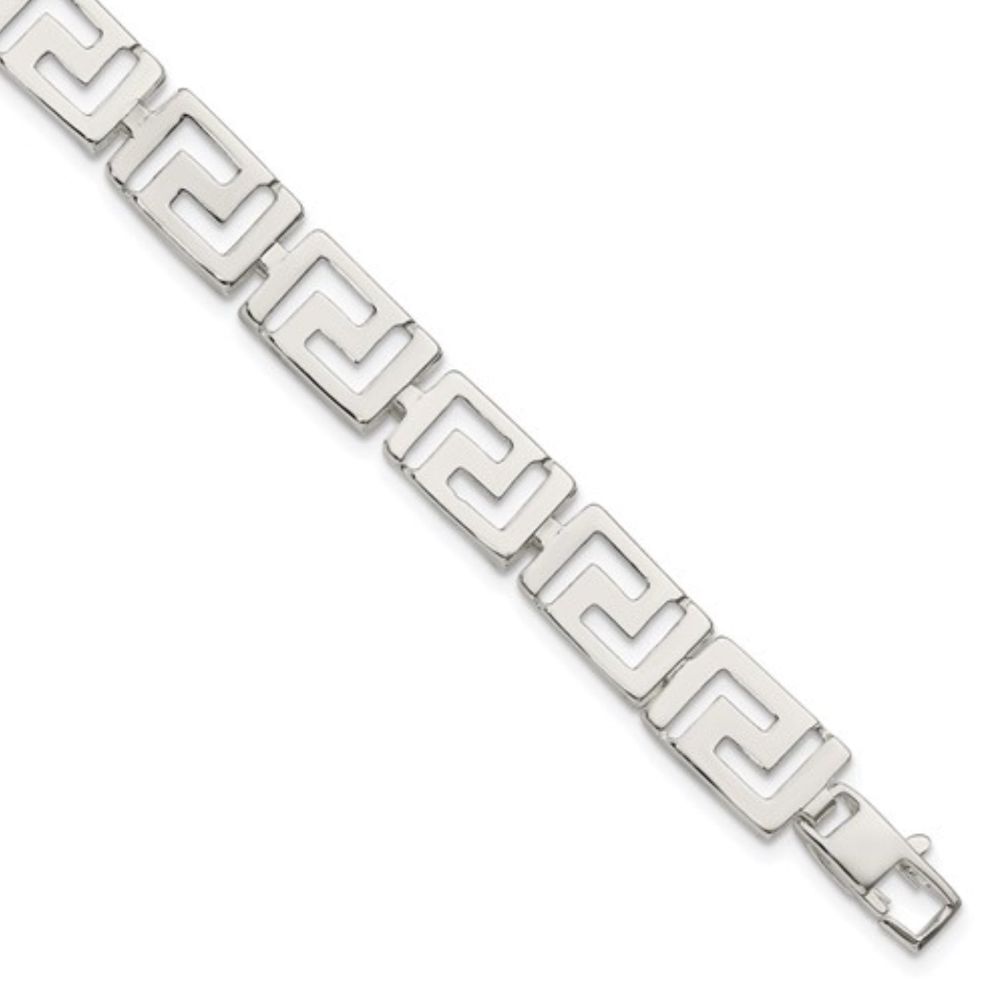 Sterling Silver 10mm Greek Key Bracelet