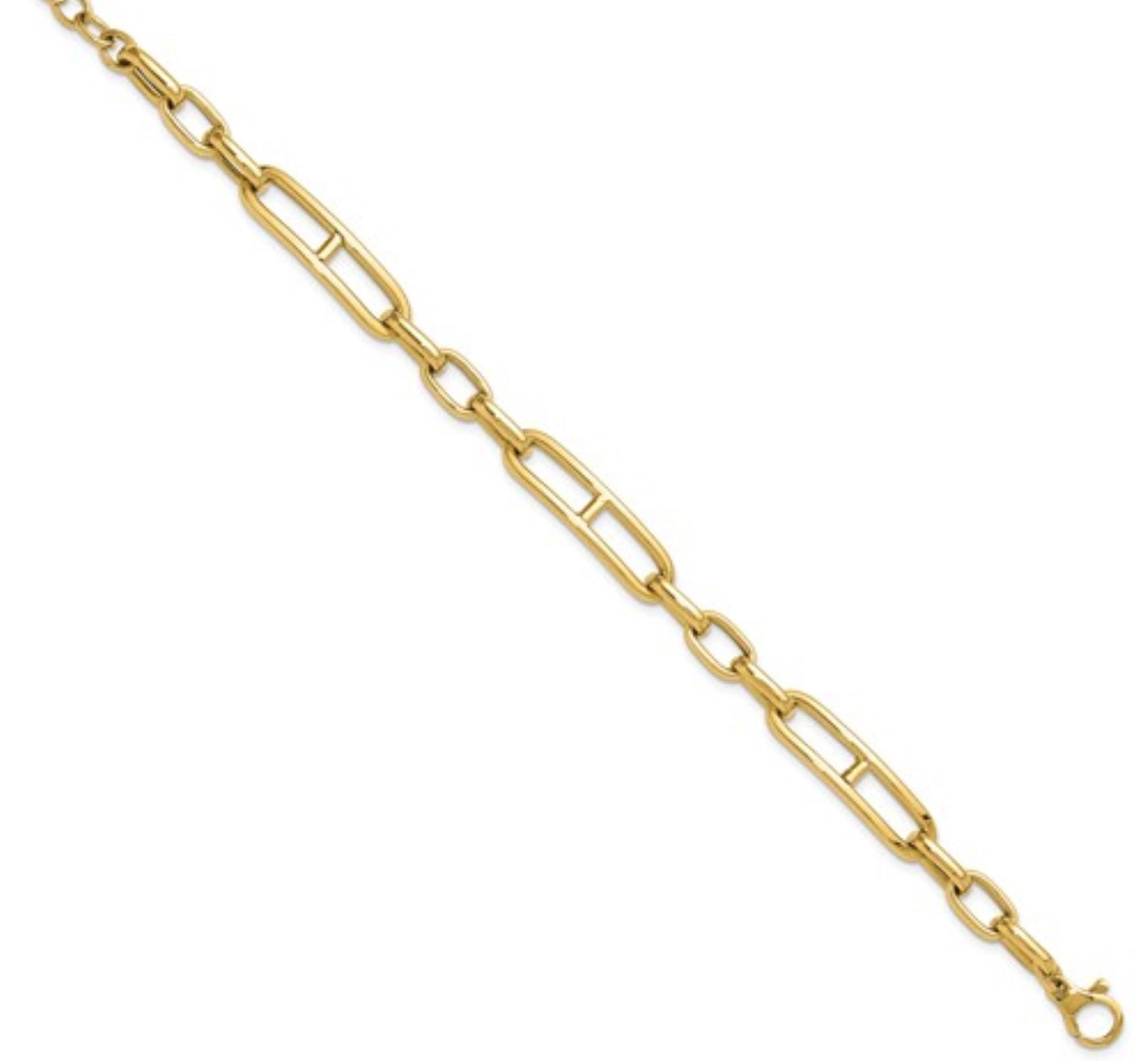 14k Yellow Gold Extra Large Paperclip Bracelet