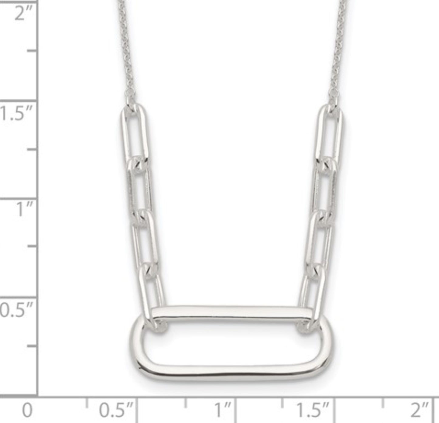 Sterling Silver Large Paperclip Link Necklace