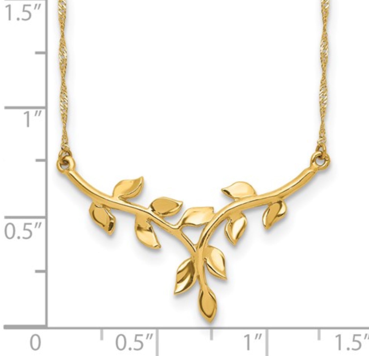 14k Yellow Gold Leaf Necklace