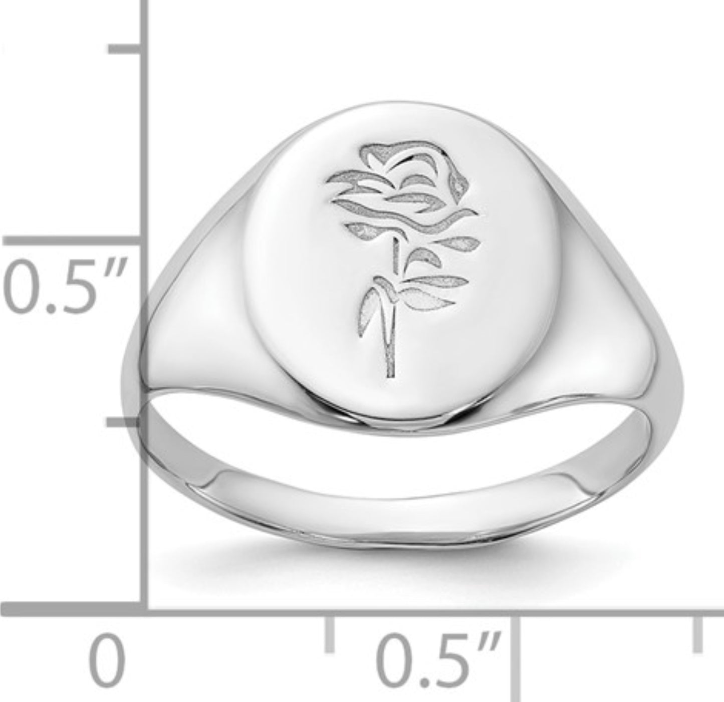 Sterling Silver Rose Signet Ring