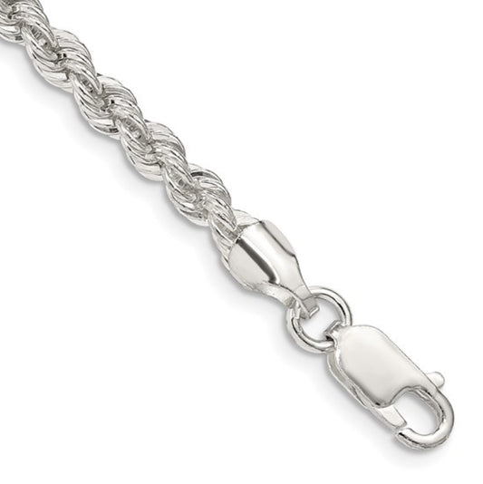 Sterling Silver 4.30mm Rope Chain Bracelet