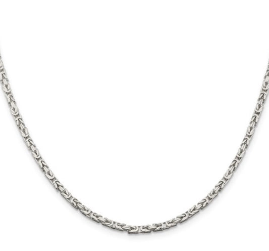Sterling Silver 2.5mm Byzantine Chain