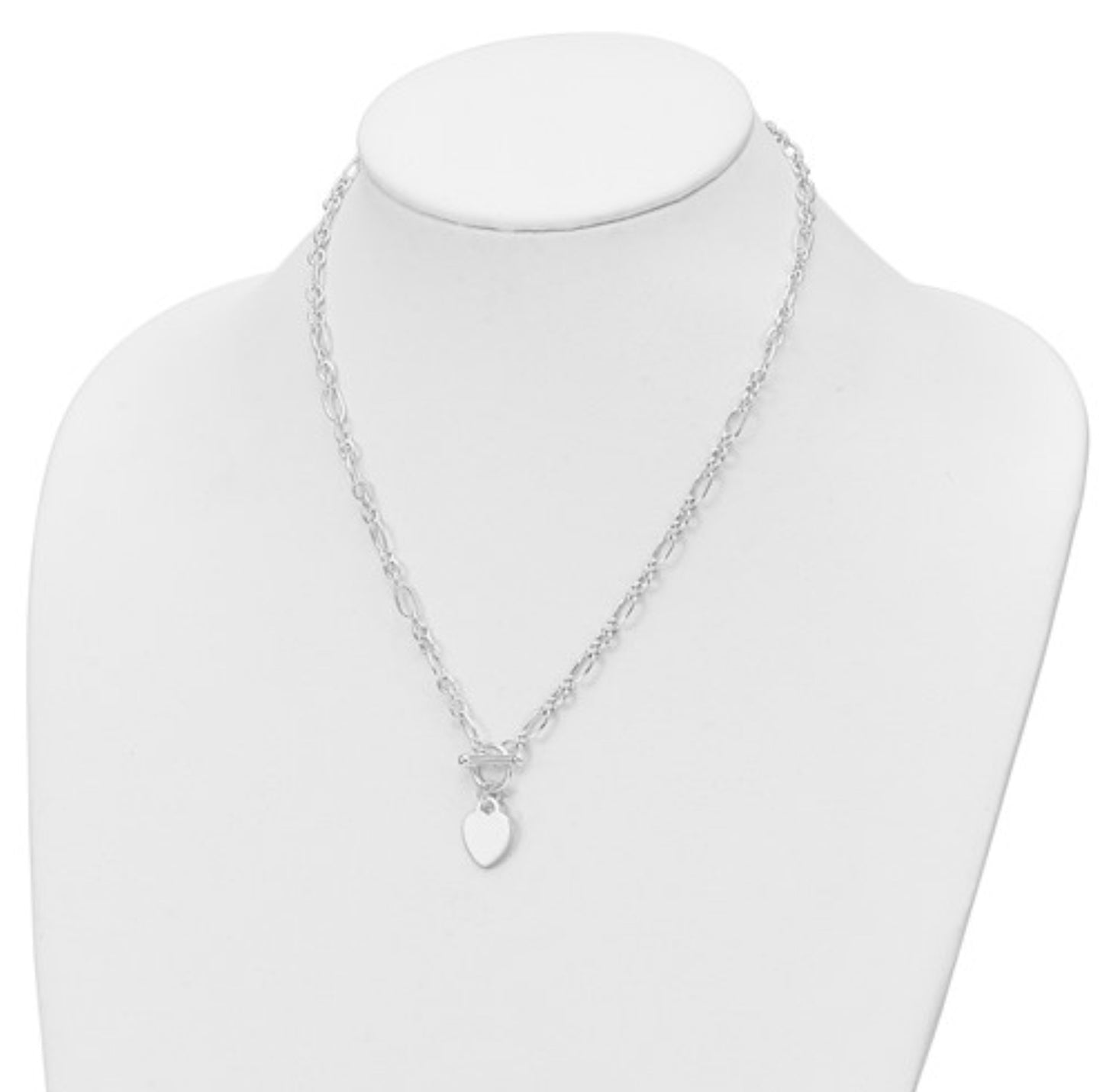 Sterling Silver Heart Toggle Necklace