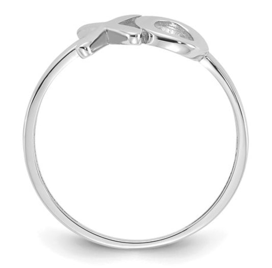 14k White Gold XO Ring