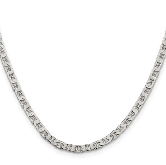 Sterling Silver 3.75mm Beveled Flat Anchor Chain