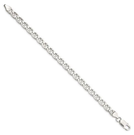 Sterling Silver 6.5mm Flat Cuban Anchor Bracelet
