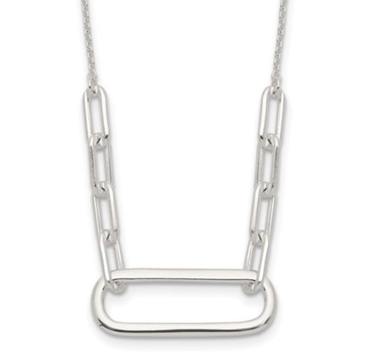 Sterling Silver Large Paperclip Link Necklace