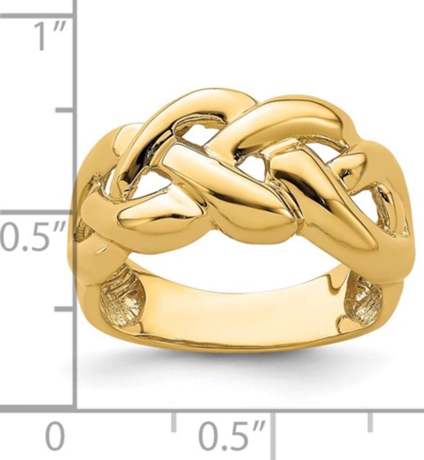 14k Yellow Gold Oversized Link Ring
