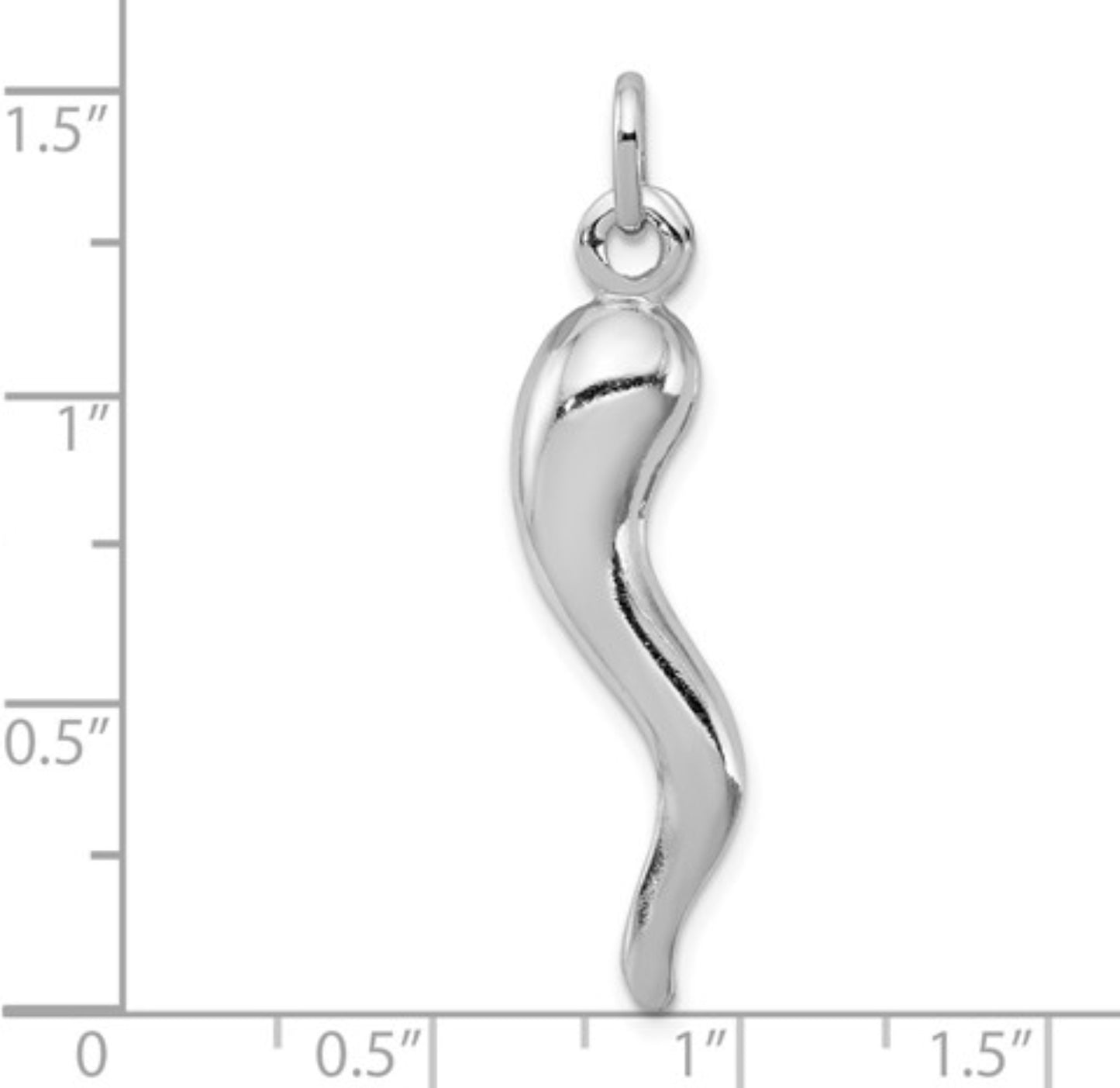 Sterling Silver Italian Horn Pendant
