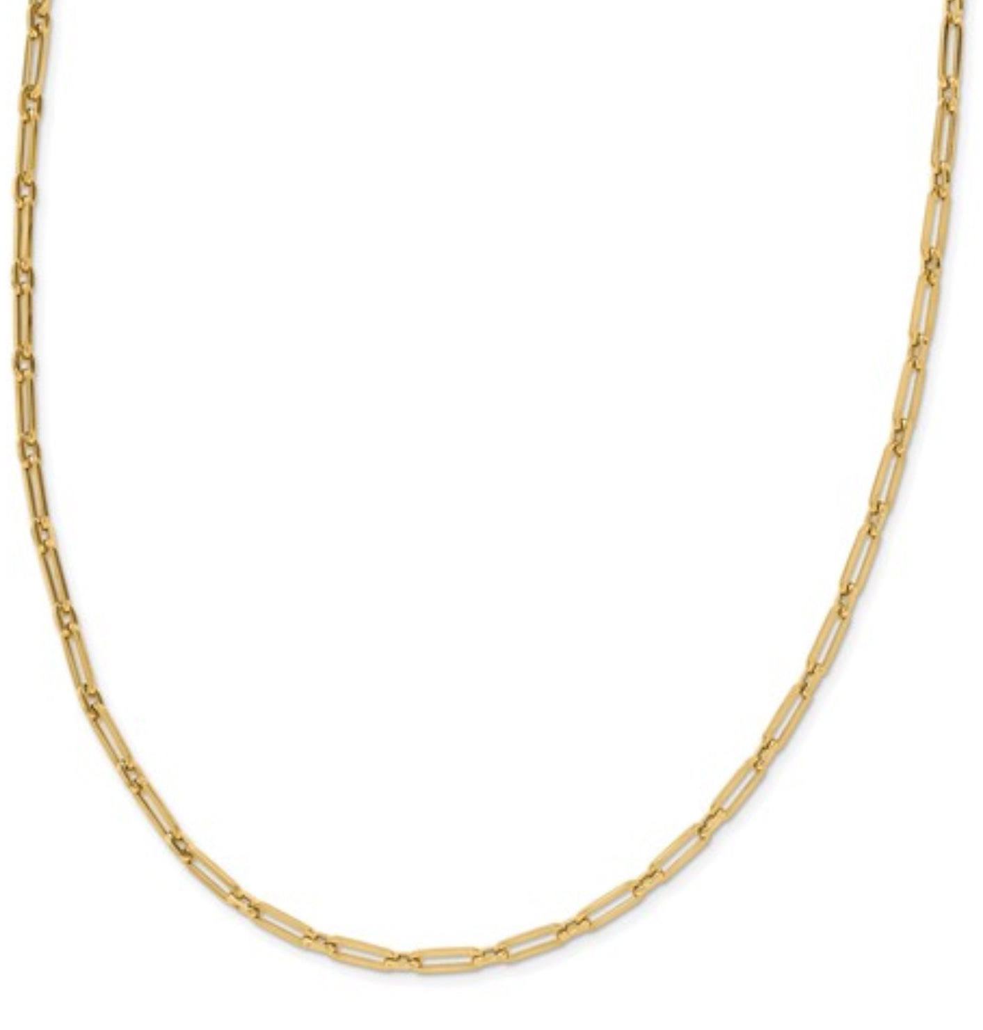 10k Yellow Gold Paper Clip Chain